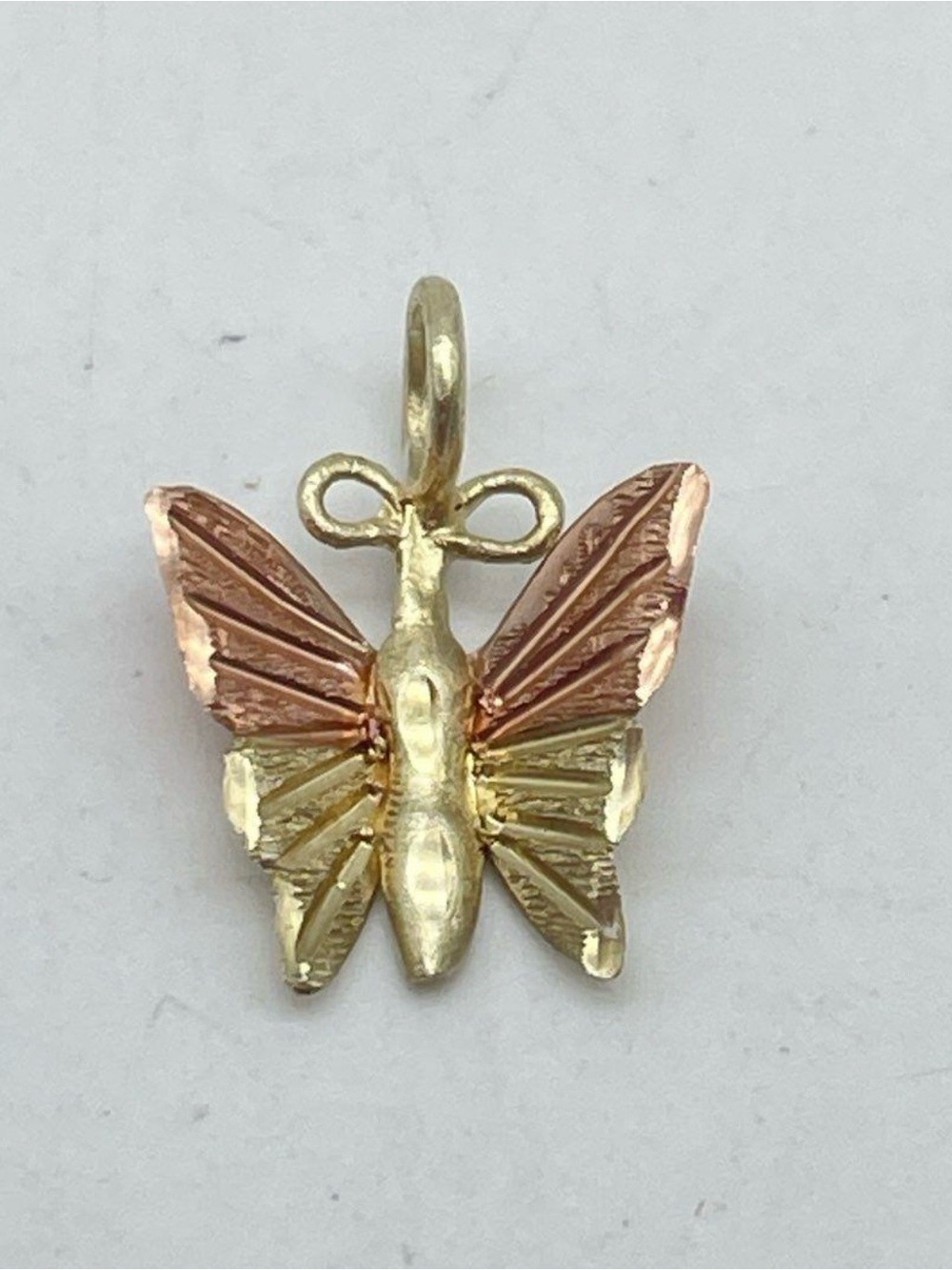 Coleman Co. 10k Yellow & Rose Gold Butterfly Pendant - 0.47g